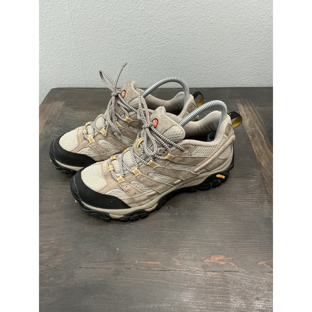 Merrell Moab Women's Hiking Shoes Taupe Suede Mesh Trail Size 7.5